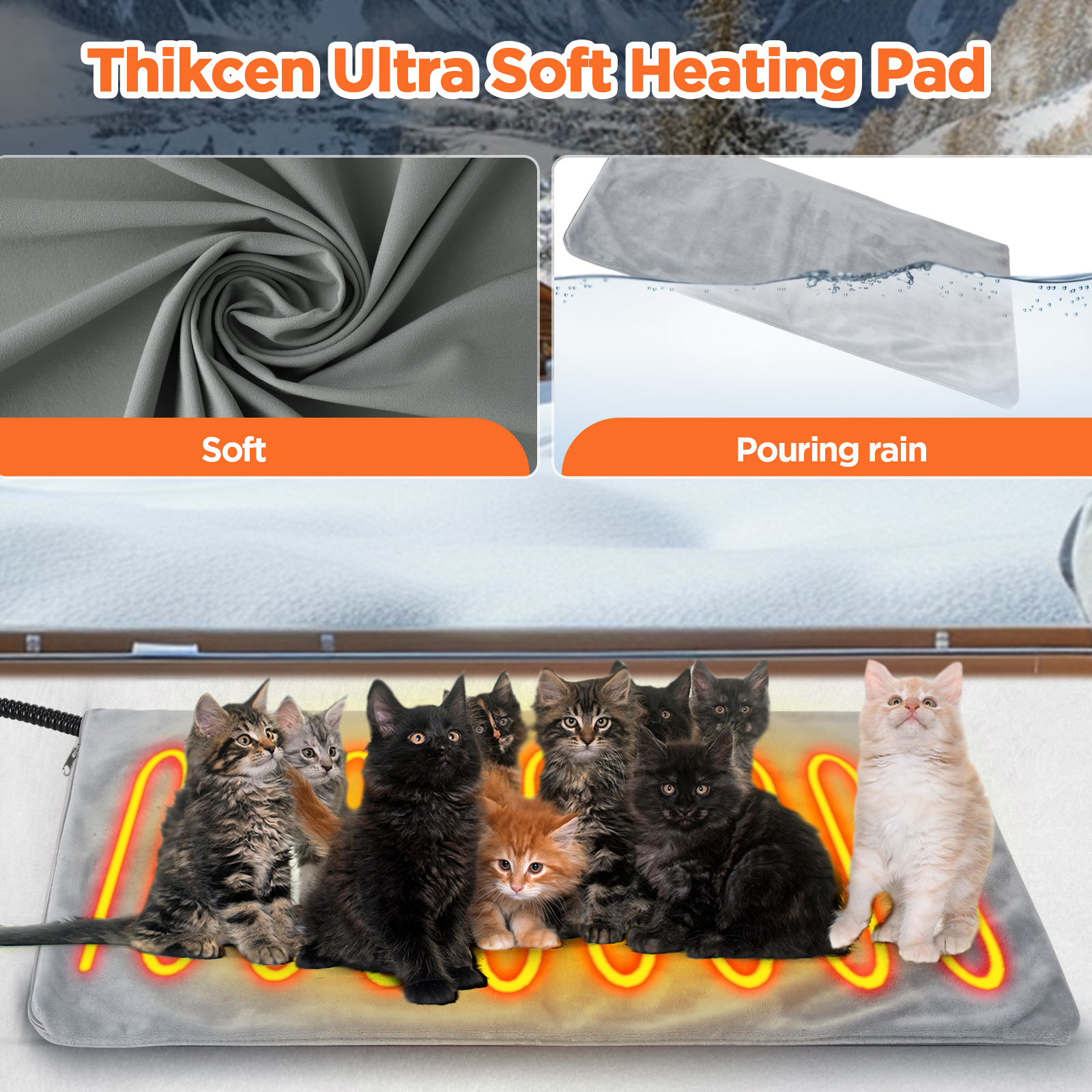 IPOW Heated Cat House for Outdoor Winter, Insulated Waterproof Shelter with Heating Pad, Camouflage Design for Feral Cats & Small Animals