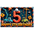 thumbnail image 4 of Construction Theme Happy Birthday Banner Kids Decor Dig In Party Decoration for Birthday Party Kids Celebration Indoor Decoration, 4 of 7