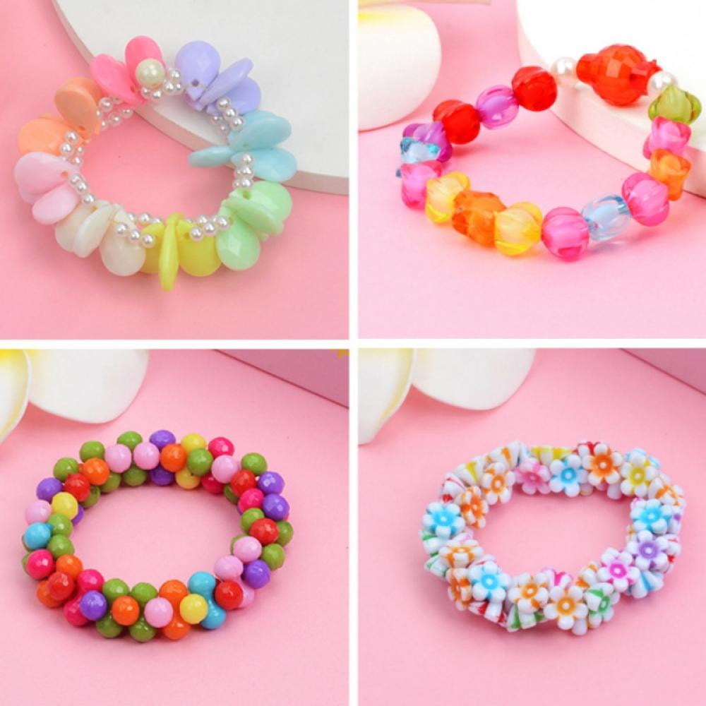 BCXGS Beads for Bracelets Jewelry Making Aesthetic Charm Bracelet Making  Kit Beads Assortments Pink Set Gift for Teen Girls D000116