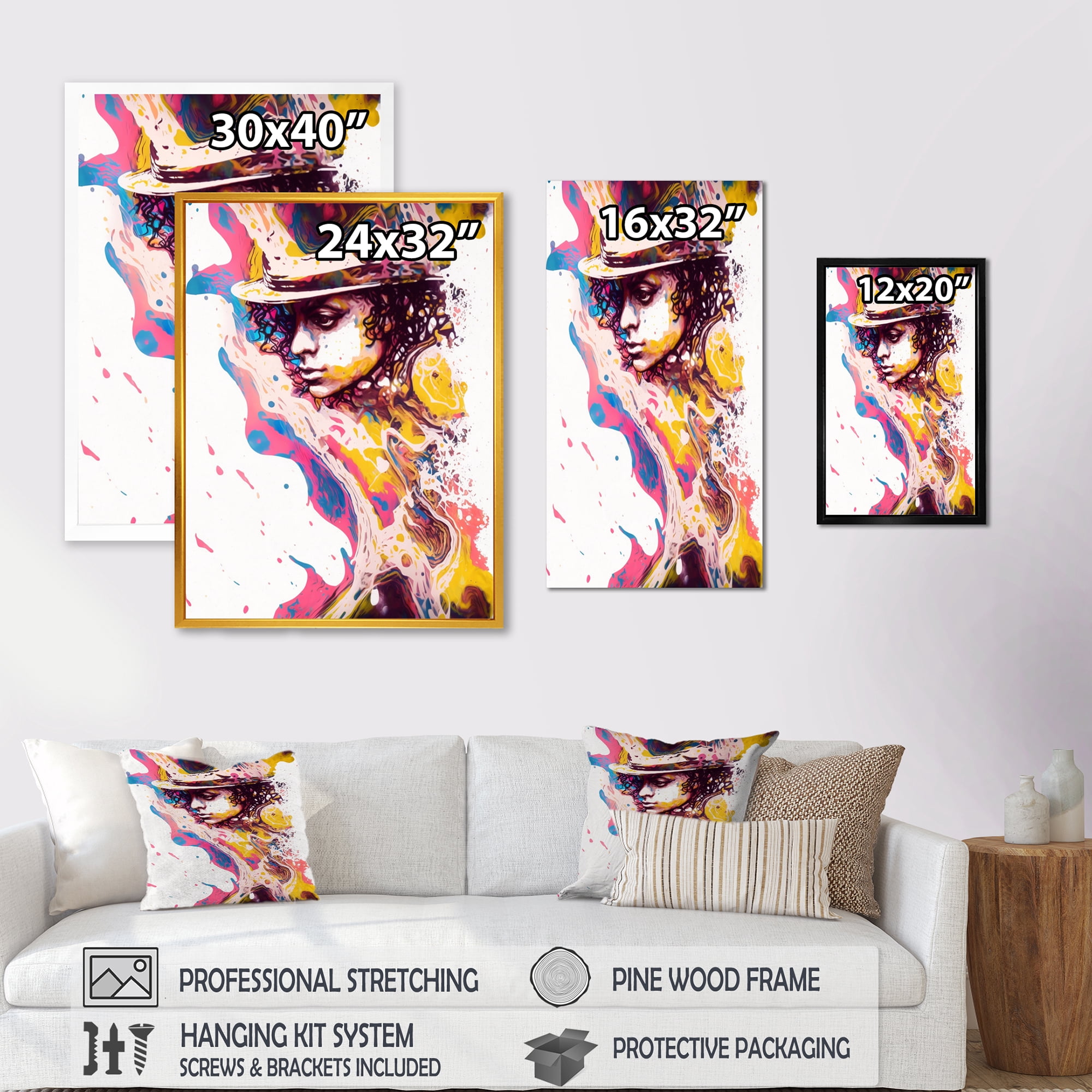 Designart Hollywood Musician IV Canvas Wall Art