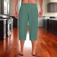 thumbnail image 7 of RYDCOT Men's Capri Pants Loose Fit Elastic Waist Baggy Casual Straight Leg Pajama Pants Mint Green, 7 of 7