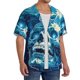thumbnail image 2 of Fotbe Abstract Blue Skull Camisa Estampada de Manga Corta para Hombre, Casual de Verano, Estilo Playero, Sin Arrugas-XX-Large, 2 of 5