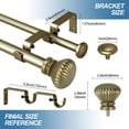 thumbnail image 2 of Urbanest Fluted Ball Adjustable Double Curtain Rod Set, 2 of 6