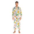 thumbnail image 3 of FORMRS Onesies Pajama for Adults Unisex Hoodie Winter Jumpsuit One Piece Sleepwear, Sizes S-2XL, Retro Yellow Floral, 3 of 7