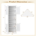thumbnail image 3 of Costway 67" Tall Corner Hutch with  4 Fluted Glass Doors 3-Level Adjustable Shelves White, 3 of 11