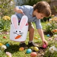 thumbnail image 3 of Easter Plush Basket for Egg and Gifts 9" W x 9.25H", Bunny Bag, Rabbit Face with Soft Ears,Pink, 3 of 4