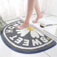 thumbnail image 2 of Alfombra de baño, semicírculo, margarita, floral, decoración de baño, bañera, absorbente de agua, felpudo para habitación, antideslizante, lavable (17,7 x 29,5 pulgadas), 2 of 3