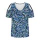thumbnail image 4 of Puntoco Liquidación de blusas cortas para mujer, blusas estampadas para mujer, blusas de manga corta con escote en V y hombros descubiertos, blusas de moda, 4 of 5