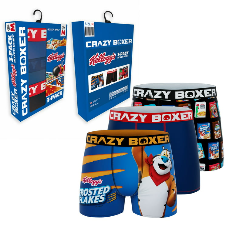 CRAZYBOXER Kellogg's Cereal Tony the Tiger; Men's Boxer Briefs, 3-Pack 