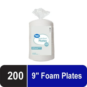 Great Value Everyday Disposable Foam Plates, 9 in, 200 CT