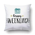 thumbnail image 1 of RYLABLUE Happy Weekend! Taie d'Oreiller Dessinée à la Main Housse de Coussin 20x20 Pouces, 1 of 1