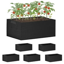 5 Pack Planting Bags Heavy Duty 300G Thickened Non-woven Grow Bags Fabric Pots with Handles Fit for Garden Grow vegetable Fruits, Black