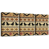 Hieng Western Bull Skull Wall Painting Posters and Prints Southwestern Aztec Picture Wall Decor Boys Girls Boho Tribal Canvas Wall Hieng for Living Room Bedroom Ethnic Bohemian