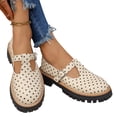 thumbnail image 5 of Willtoo Women Polka Dot T-Strap Mary Jane Platform Shoes, Adjustable Buckle Lug Sole Round Toe Chunky Loafers, Elegant Block Heel Non-Slip Slip-On Dress Shoes Casual Daily Work School Shoes, 5 of 5