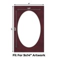 thumbnail image 2 of Dark Red Suede Picture Frame Mat for 11x17 Frames - Oval Opening for 9x14 Photos - 50 Mats, 2 of 7