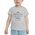thumbnail image 2 of Princess Are Born In April Funny Toddler T-Shirts for Boys Girls (Gray, Youth M), 2 of 5