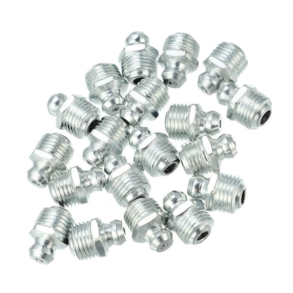 Unique Bargains 25pcs M10x1 Car Grease Nipple Fitting Straight 180 Degree Angle Galvanized Steel Grease Zerk Fitting