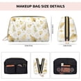 thumbnail image 5 of Gaeub Gold Christmas Tree Printed Travel Cosmetic Bag,Makeup Bag, Large Capacity Toiletry Bag for Women, Portable Pouch Make Up Organizer with Zipper and Divider, 5 of 8