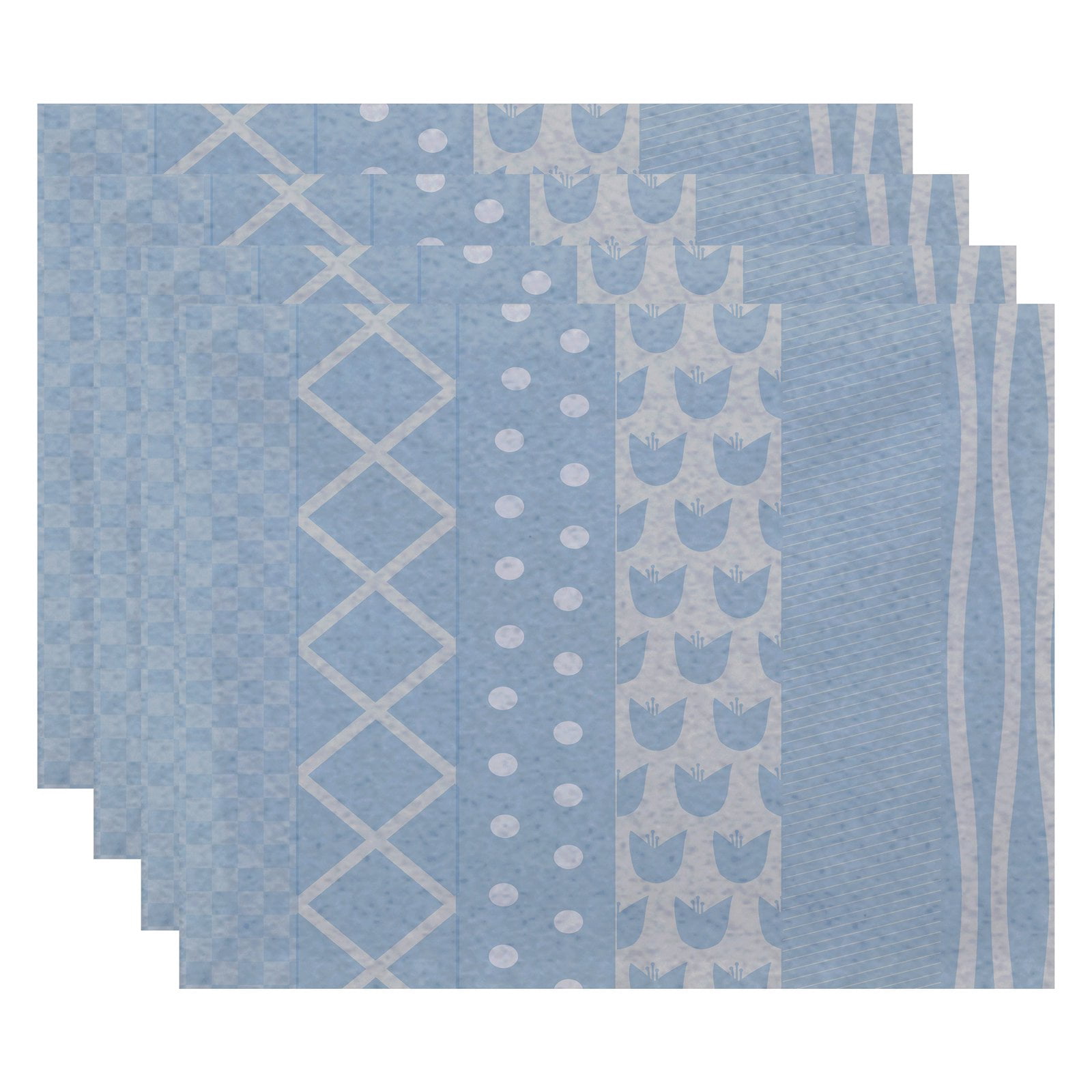 Simply Daisy, 18 x 14 inch, Pattern Stripe Placemat (set of 4), Green