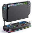 thumbnail image 1 of Ventilador de refrigeración para Nintendo Switch 2 Dock con doble ventilador, 3 velocidades ajustables, modos de luz RGB, 6 ranuras para tarjetas de juego, 3 puertos USB y base de disipación de calor, 1 of 8