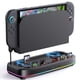 thumbnail image 1 of Ventilador de refrigeración para Nintendo Switch 2 Dock con doble ventilador, 3 velocidades ajustables, modos de luz RGB, 6 ranuras para tarjetas de juego, 3 puertos USB y base de disipación de calor, 1 of 8