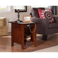 thumbnail image 1 of AFI Nantucket Solid Wood End Table with Built In Device Charger in Walnut, 1 of 10
