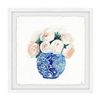 Marmont Hill Indigo and Peach Luxury Framed Painting Print