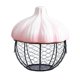 thumbnail image 2 of Cesta para huevos de cerámica, soporte versátil de hierro tejido estilo granja para huevos frescos y ajos. Rosa, 2 of 7