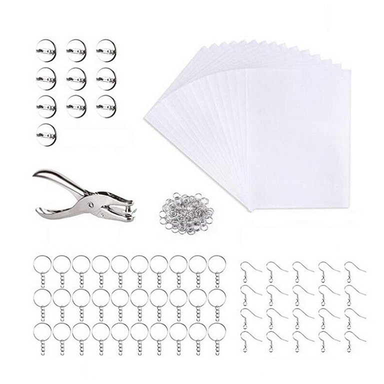 Nuolin Keychains Blank Shrinky Hole Punch With 161pcs Keychains