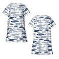 thumbnail image 5 of Lafuoo Blue Fish Pattern Women's Short-sleeved Nightdress, Knee-length Pullover Nightgown, Summer Home Wear-X-Large, 5 of 8