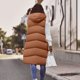 thumbnail image 4 of Gibobby Abrigos largos de invierno para mujer, Chaleco largo de invierno para mujer, con capucha y cierre completa, chamarra de plumón largo, acolchado, ligero, chaleco largo(Marrón,XG), 4 of 5
