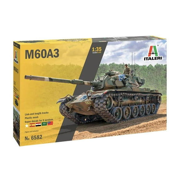 Italeri 6582S 1:35 M60A-3 Battle Tank, Model Building, Kit, Stand Model Making, Crafts, Hobby, Gluing, Plastic Construction Kit, True to Detail