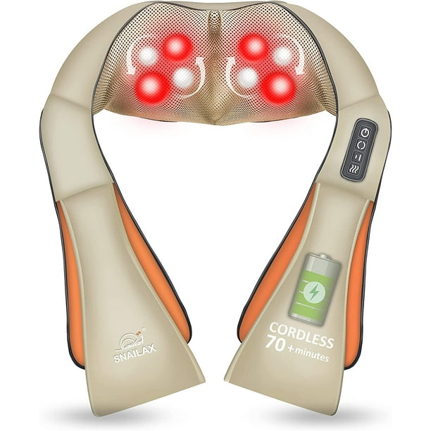 Snailax Cordless Neck Massager, Shiatsu Neck Shoulder Massager with