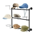 thumbnail image 6 of 3-Tier Wall-Mounted Hat Rack, 23.6" Black Powder-Coated Steel, 9 Adjustable Hooks, Heavy-Duty 22lb Capacity, Space-Saving Organizer for Entryways, Cloakrooms & Retail Displays, 6 of 19