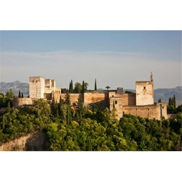 Danita Delimont PDDEU27JEG0104B Spain Andalusia Granada Province Granada View of Alhambra Palace Poster Print by Julie Eggers, 19 x 12