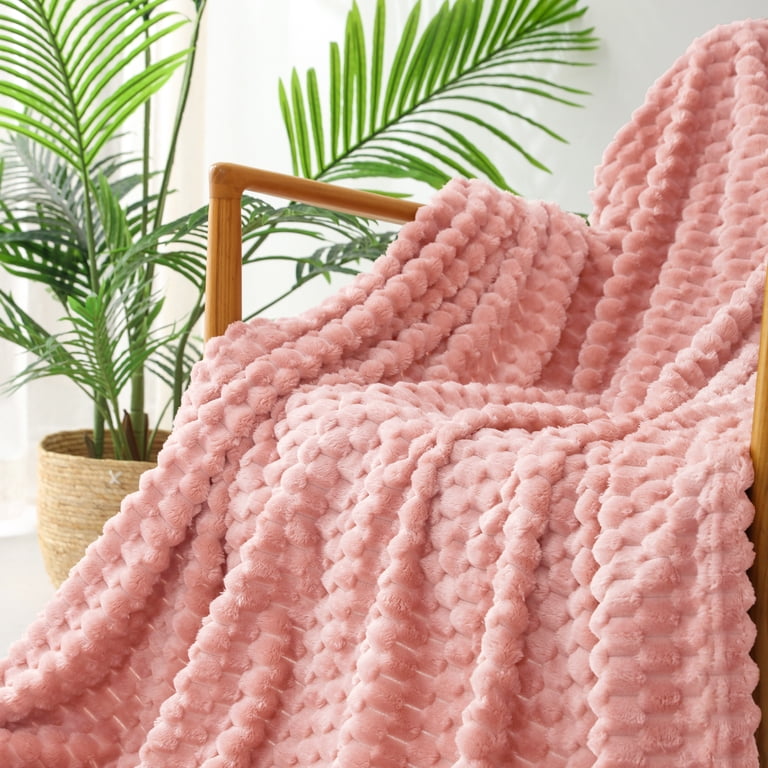 Exclusivo Mezcla Large Jacquard Fleece Throw 50x70 Pink photo 3