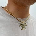 thumbnail image 2 of Jewmon Norse Viking Celtic Knot Necklace Triple Horn of Odin Pendant Charm 18K Gold Plated Viking Jewelry, 2 of 7
