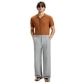 thumbnail image 3 of FEDTOSING Mens Linen Casual Dress Pants Old Money Pleated Baggy Slacks Wide Leg Relaxed Fit Trousers, 3 of 7