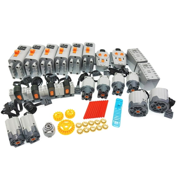 47Pcs Motor Power Function Kit Set for Lego Technical, 8X Battery Box, 2X XL-Motor, 4X L- Motor, 2X M-Motor, 4X IR Receiver, 2X IR Remote Control, Latest Differential