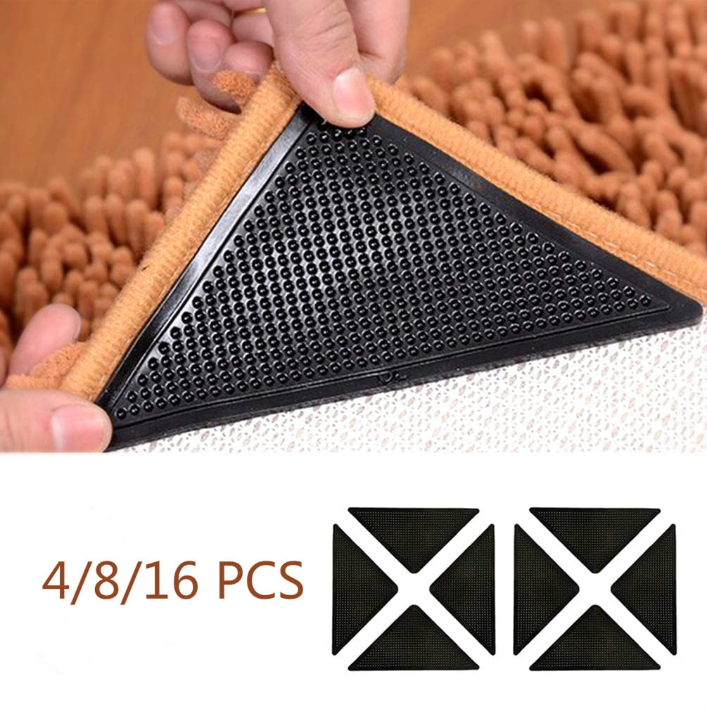 4/8/16 Pack AntiCurling Rug Grippers Pad Anti Slip Straight Carpet