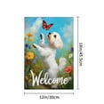 thumbnail image 4 of AMHNF Welcome Linen Garden Flag with Adorable Dog and Butterfly in Colorful Flowers for Spring Summer Home Outdoor Garden Yard Door Decor 12x18 inch, 4 of 5