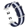 thumbnail image 1 of Inteprter Correa de repuesto para reloj inteligente, deportiva de nailon, universal compatible con accesorios Watch FIT, azul y blanco Type3 NO3, 1 of 6