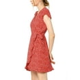thumbnail image 5 of Allegra K Women's V-Neck Floral Ruffle Hem Short Sleeve Mini Faux Wrap Dress, 5 of 7
