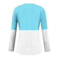 thumbnail image 4 of Tawop Shirts for Women Womens Tee Shirts Round Neck Long Sleeve Loose Button Blue Xxxl(Us:14), 4 of 4