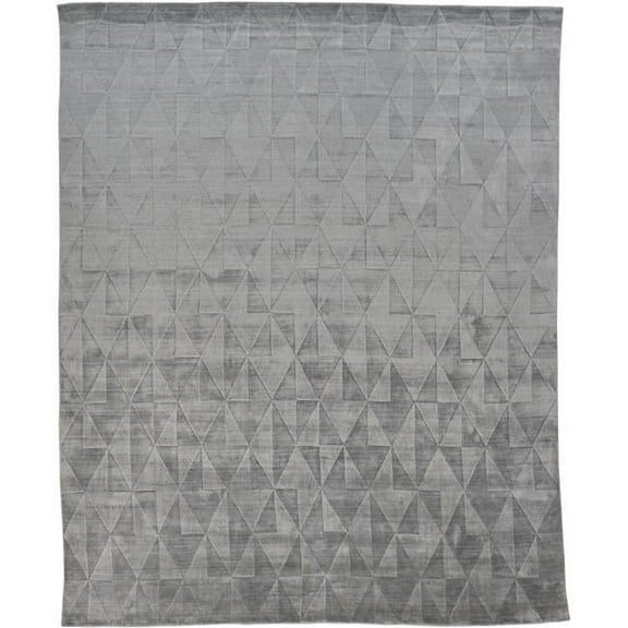 HomeRoots 511199 2 x 3 ft. Gray Ivory & Silver Geometric Hand Woven Rectangle Area Rug