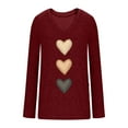 thumbnail image 5 of Xuniizn Valentine's Day Womens Long Sleeve Shirts, Heart Print V Neck Casual Loose Tops, Plus Size Soft Cozy Sweatshirt, Gifts for Her, 5 of 8