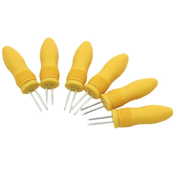 Chef Craft Select Plastic Soft Corn Holders, 6 Piece Set, Yellow