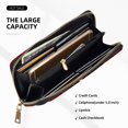 thumbnail image 5 of Leather Thin Slim Wallets for Women Men - Abstract Red Textured Canvas Clutch Card Wallet for Women Men with Zipper, 5 of 7