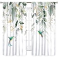 thumbnail image 2 of Eucalyptus Leaves Curtains, Boho Floral Birds Print Farmhouse Window Treatments Country Green Plants Botanical Blackout Drapes for Bedroom Living Room Kitchen 2 Panel Sets, 42"x63" Inch, 2 of 5