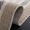 thumbnail image 5 of SAFAVIEH Urban Drew High Low Curve Striped with Fringe Area Rug, Beige/Ivory, 8' x 10', 5 of 11